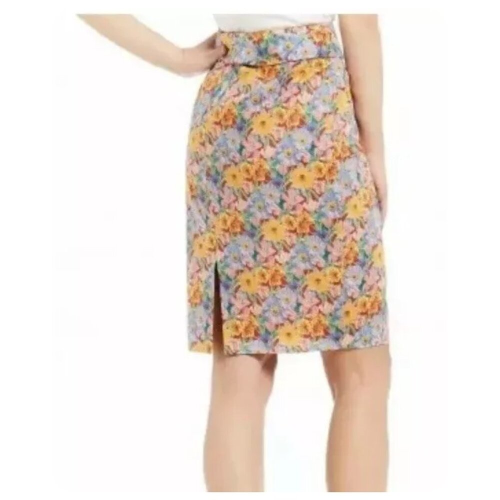 NWT Antonio Melani x Liberty Cameron Meadow Floral Skirt w/ Belt sz 14 - Picture 2 of 6